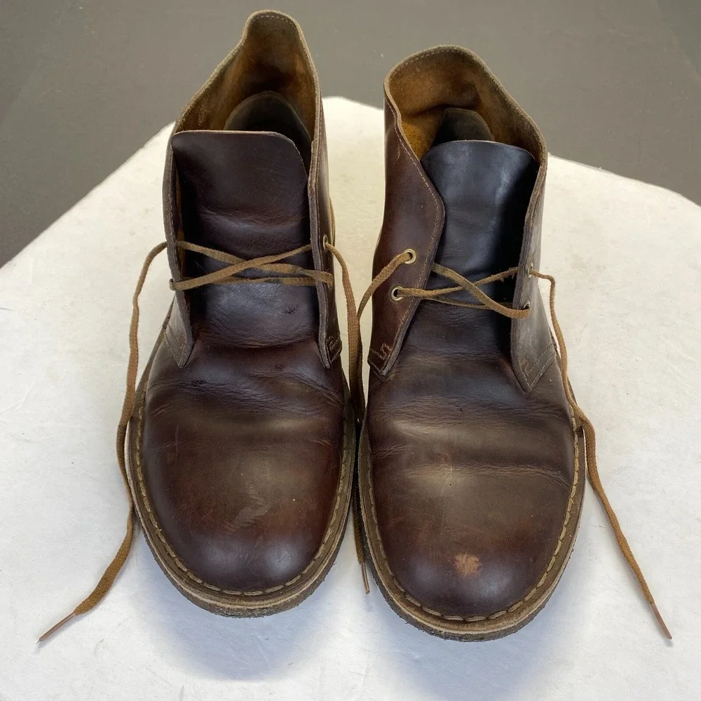 CLARKS Originals Desert Boot Brown‎ Leather Men's Size 10,Comfort,Ankle